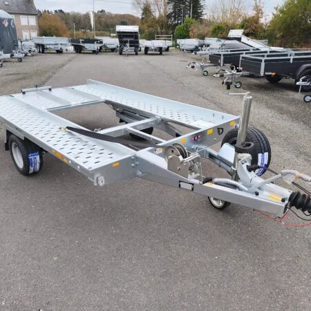 Remorque Porte Mini Voiture Roadster Auto Ptac 1300 Kg 1 Essieu FreinÉe Basculante