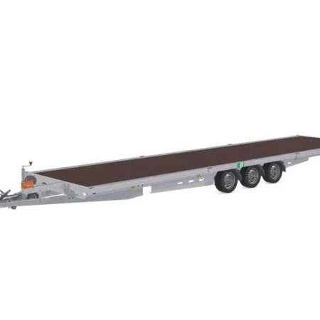 Remorque Plateau Roues Dessous Eduard – 856 X220 Cm – Triple Essieu FreinÉe avec Rampes et Treuil, Nu